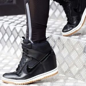 Nike Dunk Sky Hi Essential Wedge Sneakers Mesh Black Gum# 579763-001 Size 9